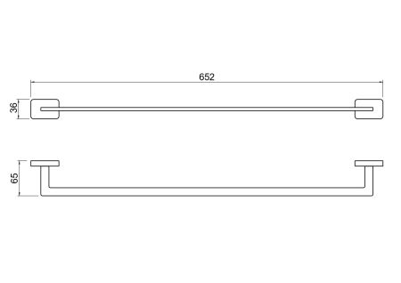 Полотенцедержатель 600 мм AQUATEK, матовый черный AQ4314MB ЛИБРА, артикул AQ4314MB