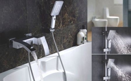 Смеситель для ванны Rose R1502F, белый/хром