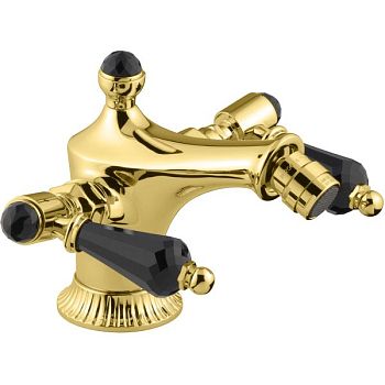 Emmevi The One Atena, смеситель для биде. Черные кристаллы Swarovski, цвет золото