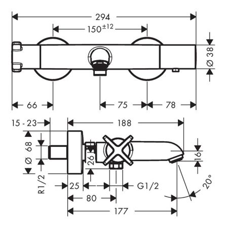 AX Citterio E термостат для ванны,ВМ , цвет шлифованный никель, артикул 36140820