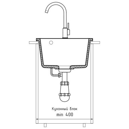 Кухонная мойка GranFest URBAN 240, белый, артикул 240 белый