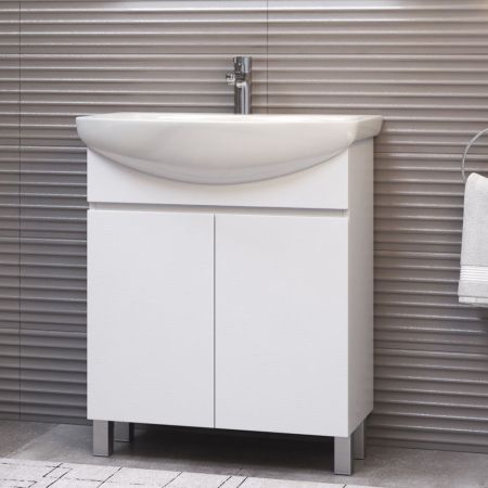 Тумба под раковину напольная VIGO Wing tn.WIN.BAL.70.2D белый, 70 см, артикул tn.WIN.BAL.70.2D белый