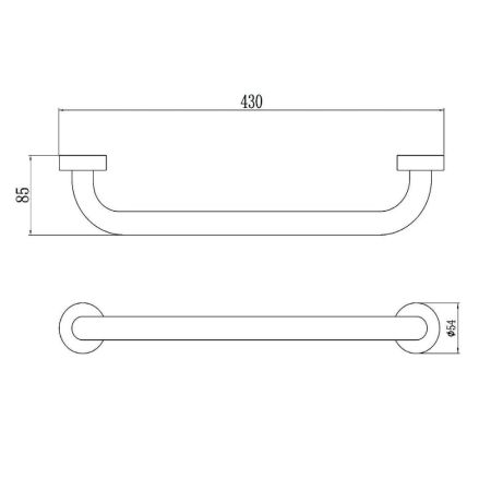 Поручень для ванной Savol S-010040, хром