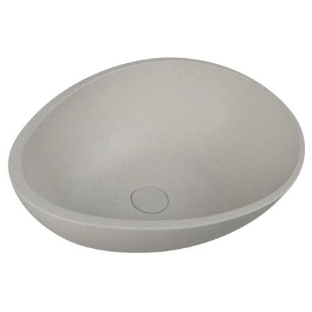 Раковина-чаша PUNC из искусственного камня, со сливом, 53x39см, на столешницу, белый песчаник, Sapho Раковина-чаша PUNC из искусственного камня, со сливом, 53x39см, на столешницу, белый песчаник, Sapho