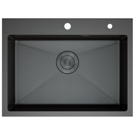 Кухонная мойка D&K нержавеющая сталь графит (DKS605006), артикул DKS605006
