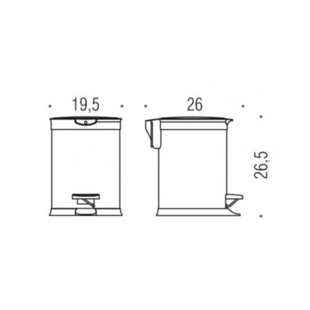 Colombo Complementi Ведро для мусора, 3л., с крышкой и педалью, цвет: сталь/чёрный, артикул B9212.IX