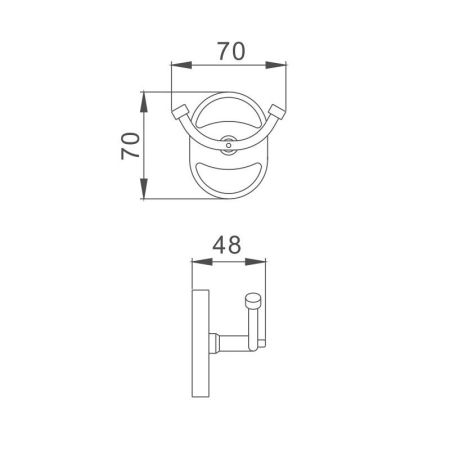 Крючок для ванной комнаты Haiba HB1905-2, хром