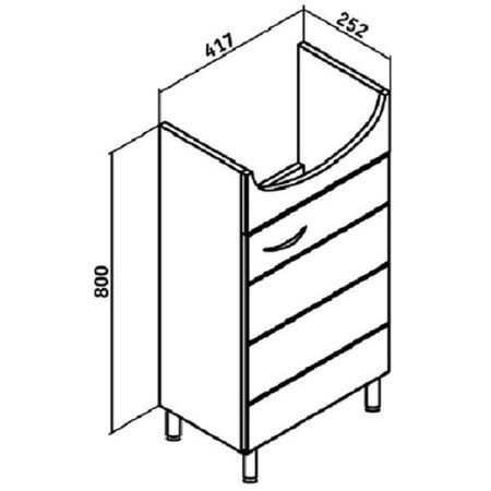 Тумба под раковину Runo Кипарис 45 4620750022280 Белая