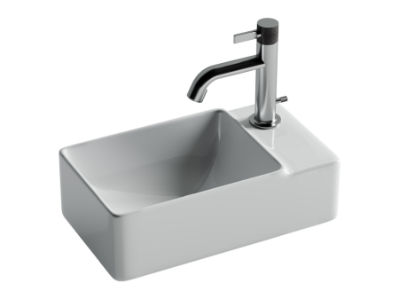 Умывальник подвесной прямоугольный (чаша слева, отверстие под смеситель справа) Элемент (Element) 395x220x125мм, артикул CN5045