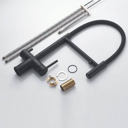 Смеситель для кухни с подключением фильтра Shevanik S178H, черный