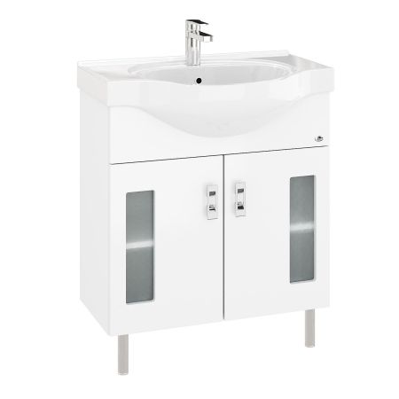 Тумба Onika Кристалл 70 напольная, белая (ум. Erica 70), артикул 107024