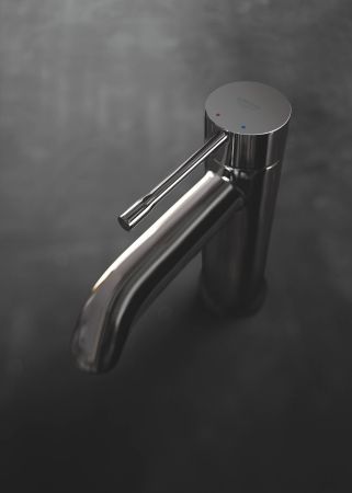 Смеситель для раковины GROHE Essence New с донным клапаном, темный графит глянец (23589A01), артикул 23589A01