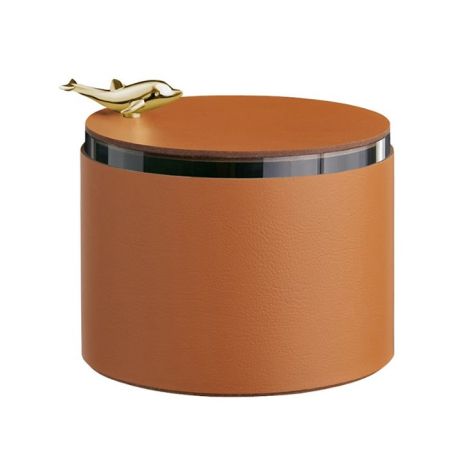 ADJ Шкатулка Delphin диаметр 15хH10см, цвет коньяк/золото, артикул 5015D.09.O