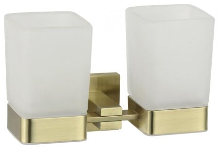 Стакан для ванной комнаты двойной Savol S-06568C, бронза, артикул S-06568C
