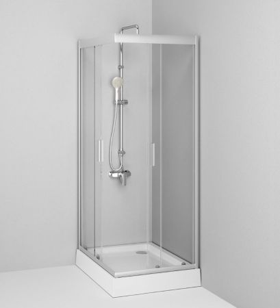 W90G-403-090MT Gem душ.ограждение 90х90 квадрат,стекло прозрачное,профиль мат. серебро, без поддона