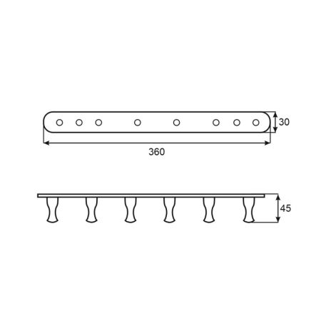 Планка с крючками для полотенец D-Lin D201803, хром