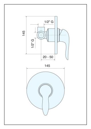 Emmevi Neco, однорычажный встраиваемый смеситель для душа, цвет хром, артикул 91009/CR
