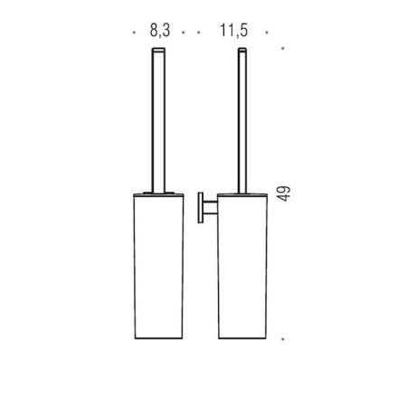 Colombo Basic Q Ёршик с колбой подвесной 49см, цвет: хром, артикул B3707.CR