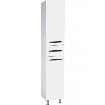 Шкаф пенал Bellezza Рокко 35 4625304100018 с бельевой корзиной Белый, артикул 4625304100018