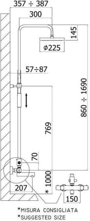 Душевая стойка Paffoni Birillo ZCOL721LIQCR, артикул ZCOL721LIQCR