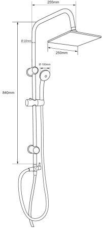 Душевая стойка Aquanet Passion S AF300-70-S-B, артикул AF300-70-S-B