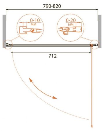 Душевая дверь в нишу CEZARES RELAX-B-1, артикул RELAX-B-1-70-P-Bi-L