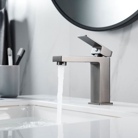 Смеситель для раковины Shevanik S9601T, оружейная сталь, артикул S9601T