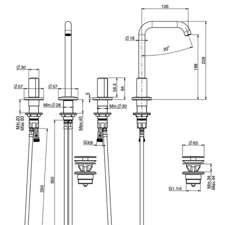 FIMA|Carlo Frattini So Ручки для смесителя (2 шт.), цвет хром, артикул S4CR