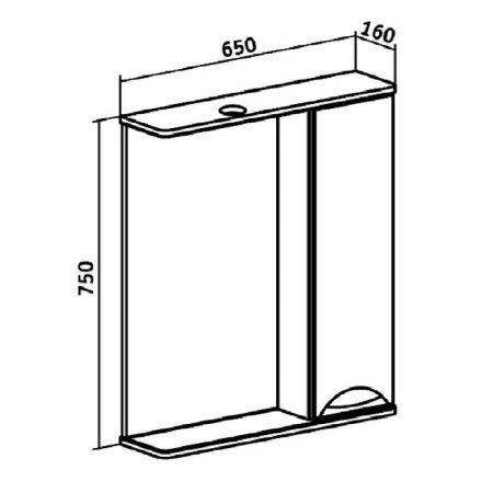 Зеркало со шкафом Runo Барселона 65 R 4620750023355 с подсветкой Белое