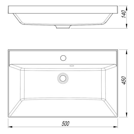 Раковина Florentina Астория 55 см 10.170.00500.001, белая, артикул 10.170.00500.001