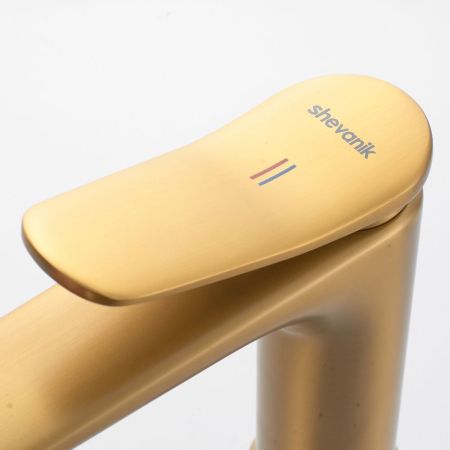 Смеситель для раковины Shevanik S4701G, золотой сатин, артикул S4701G