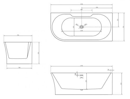 Акриловая ванна ABBER AB9335-1.7 R