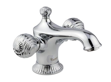 Смеситель The One с донным клапаном для раковины. Металлические ручки, цвет хром, артикул 98003CR