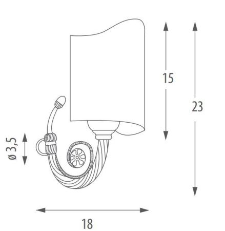 EBAN Светильник Stella (монтаж на раму зеркала) , цвет бронза, с абажуром тканевым цвет кремовый, артикул FAPST----BR