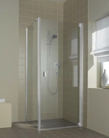 Kermi RAYA  Дверь в нишу RX 1WR 800х2000, петли справа, блестящее серебро, klar+ KermiClean, артикул RA 1WR 08020VPK