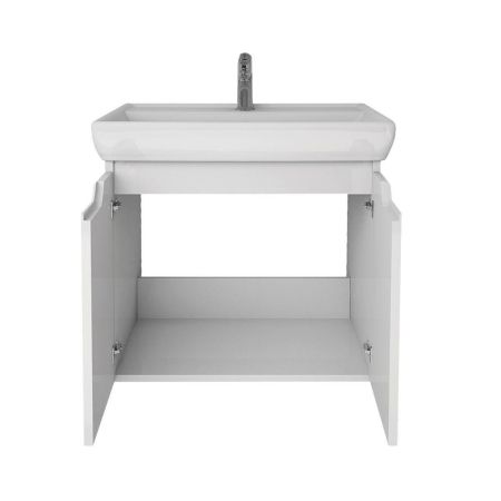 Тумба с раковиной подвесная Dreja Q(D) 60 см, белый, артикул 99-1001-com