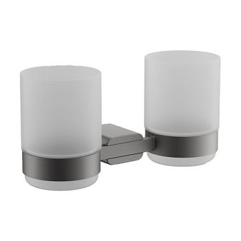 Стакан для ванной комнаты двойной BELZ B90708, оружейная сталь