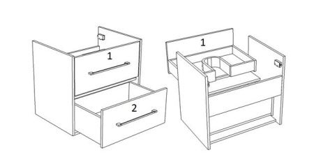 Тумба подвесная "Гольф 65", сонома, Оскар 65