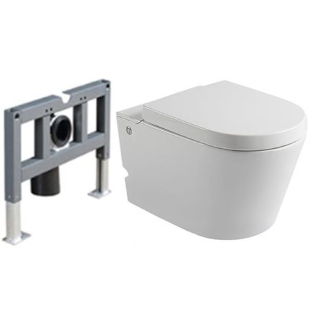 Унитаз Cerutti SPA C-380C 7279 с импульсным смывом с инсталляцией с сиденьем Микролифт