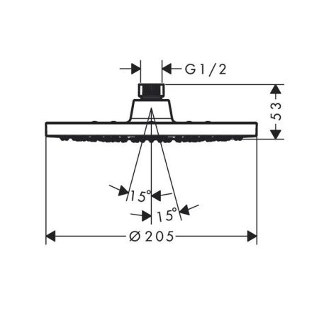 HG Vernis Blend Верхний душ d200 мм., EcoSmart, цвет хром, артикул 26277000