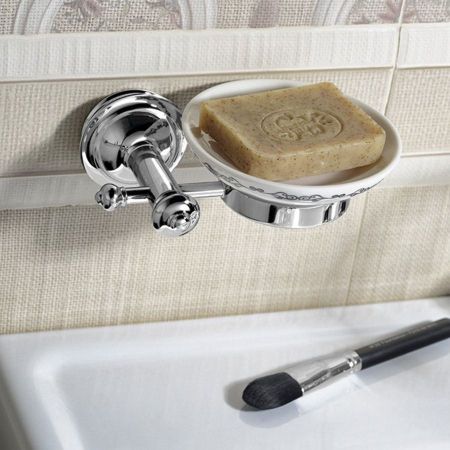 Мыльница ASTOR керамическая с держателем, хром, Sapho, артикул 1325-02