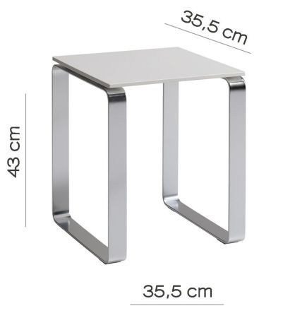 Gedy, квадратный стул, цвет хром - белый пластик, артикул 6073(02)