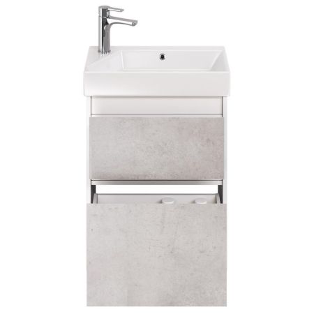 Тумба с раковиной подвесная Dreja Slim 55 см, белый/бетон, артикул 99-0502-com