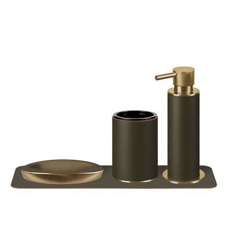 ADJ Диспенсер для жидкого мыла, D7xH19см., цвет: Gold/оливковый, артикул 4980.Gold/55