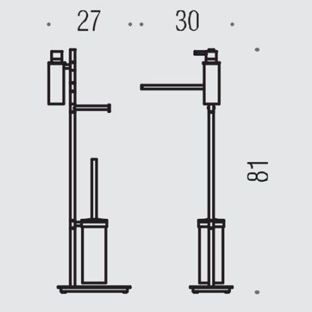 Colombo Square Стойка высотой 81 см, цвет: хром, артикул B9918.CR