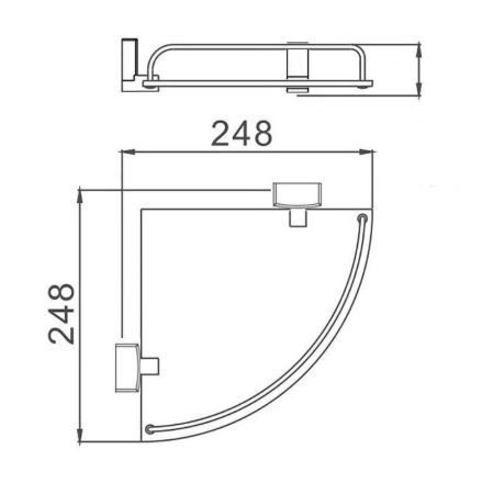 Полка стеклянная угловая D-Lin D264330, хром, артикул D264330