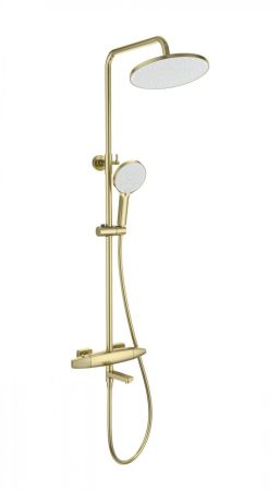 Душевая система с термостатом WONZON & WOGHAND NEO, Брашированное золото (WW-B3035-A2-BG), артикул WW-B3035-A2-BG