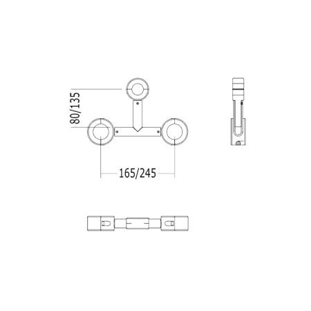 Devon Патрубок тройной декоративный для фиксации ножек смесителя и слив-перелива, цвет: античная медь, артикул DEKITGTAR