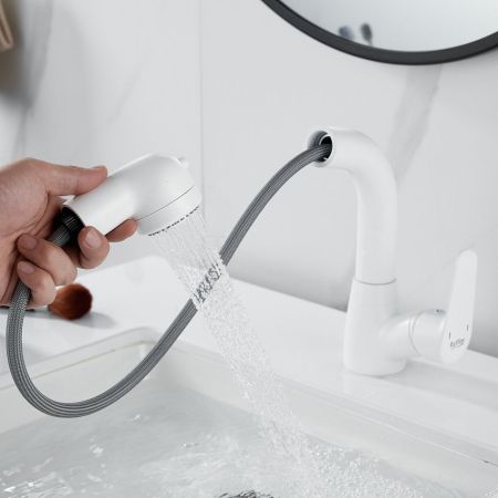 Смеситель для раковины многофункциональный Raffine F291C, белый