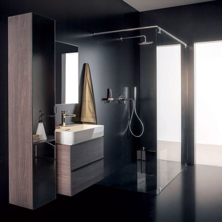 Шкаф-пенал, Laufen, Space, ширина, мм-300, глубина, мм-300, высота, мм-1700, тип установки-подвесной, дверцы-есть 1, петли-слева, с фронтальным зеркалом, цвет-вяз темный, артикул 4.1090.1.160.103.1